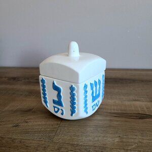 Ceramic trinket box Dreidel shape.